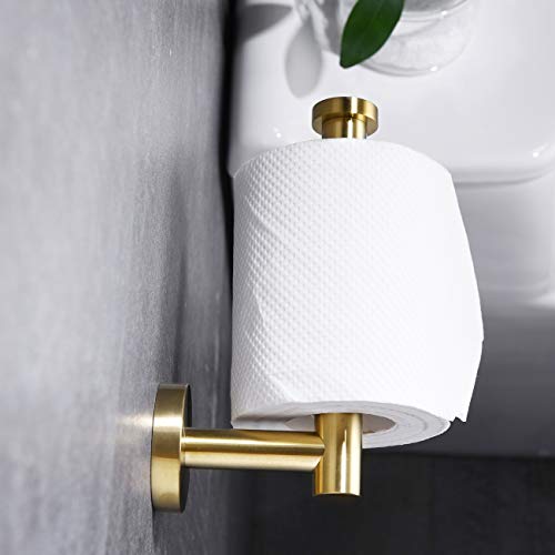 Hoooh 3-Piece Bathroom Accessories Set Stainless Steel Wall Mount Brushed Gold - Includes 12" Hand Towel Bar, Toilet Paper Holder, Robe Hooks, Bs100S3-Bg #TOP4