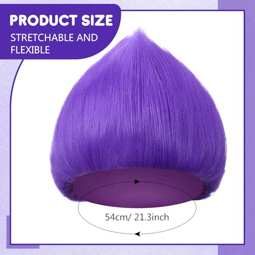 Image of Geyoga 1 Pcs Funny Wig Crazy Hair for Halloween Party,Purple | Funny Colorful Wig Adults Use, Unisex Funky Hairband, Halloween Mardi Gras Cosplay Costume Party Accessories
