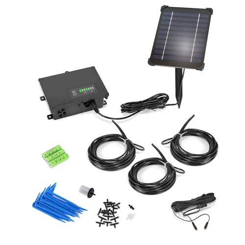 Esotec Solar automatisches Bewässerungssystem Outdoor mit 15 Pfeiltropfer Bewässerung Urlaub Tröpfchenbewässerung mehrere Modi 15m Schlauch Ansaugfilter Pegelsensor 101102