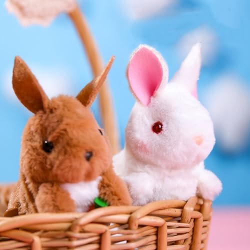 Alipis Hasen-Aufziehspielzeug Plüsch-Uhrwerk-Kaninchen-Spielzeug Tier-Lauf-Aufziehhasen Springendes Umdrehendes Laufendes Uhrwerk-Spielzeug Für Kinder Partygeschenke Klassenzimmerpreise