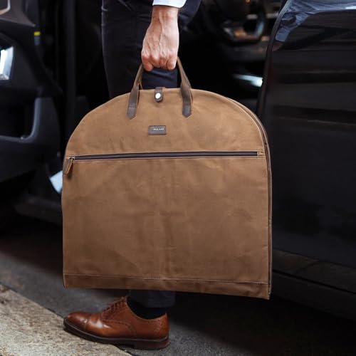 Polare Original POLARE GARMENT BAG 43 Inch Waxed Canvas Full Grain Leather Trim Carry On Garment Bag thumb #4