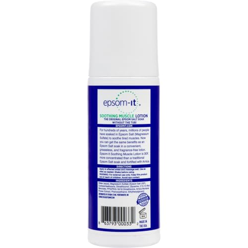 Image of Epsom-It Soothing Muscle Set - Epsom Salt and Magnesium Lotion and Rollerball, for Muscle Discomfort and Stiffness, Tired Legs, Knees, and Feet (2-Pack)