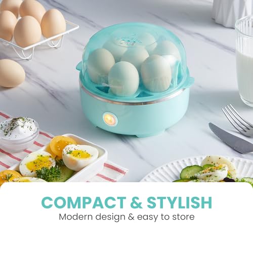 Image of Elite Gourmet EGC115M Electric Egg Cooker for 7 Eggs Soft Medium Hard with Automatic Shut-Off Including Measuring Cup BPA Free Retro Mint Green