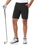 33,000ft Men's Golf Shorts 9" Dry Fit Stretch Golf Short UPF 50+ Lightweight Flat Front 4-Way Stretch Bermuda Shorts Breathable Shorts with 4 Pockets and Tee Holders, Black 36W x 9L