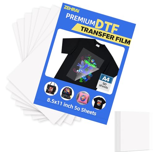 ZEHRAI 50 Sheets DTF Transfer Film 8.5