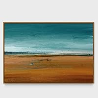 Framed Canvas Wall Art Abstract Seascape Canvas Prints Home Artwork Decoration for Living Room,Bedroom - 16x24 inches