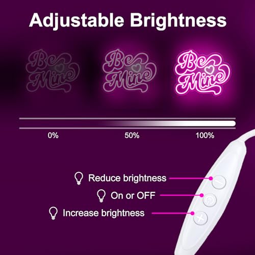 Image of Be Mine Neon Sign, Valentine's Day LED Light, Romantic Wedding Backgroud Decoration, Gift For Her, Home Wall Decor Room Decoration, 16.5 inchx13.4 inch