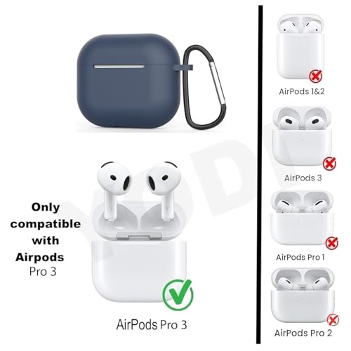 Image of YODI Case Cover for Airpods Pro|Pro 2|Airpods Pro 3|Airpods 4 Pouch, Silicone Cases with Cleaner Kit 360 Drop Protection,Shock-Resistant ((SILI-Blue), Airpods Pro 3 (2025))