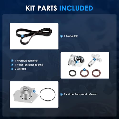 ECCPP Timing Belt Kit with Water Pump Compatible For Chrysler 300M Concorde Intrepid LHS Prowler 1998-2002 For Dodge Intrepid 1999-2001 For Plymouth Prowler TBK143WP TCKWP295 WP295K1A TB295LK1 by ECCPP - Image 3