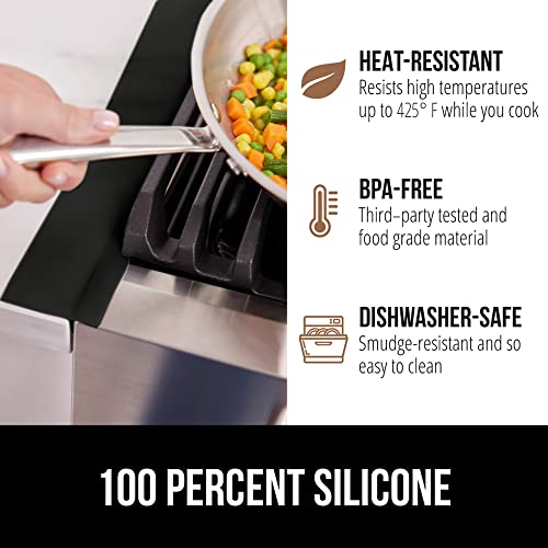 Gorilla Grip 2 Pack Silicone Stove Gap Covers, Flexible Heat Resistant Stovetop Filler Between Counters And Cooktops, Seamless Hidden Oven Side Guard, Prevents Counterspace Mess, 21 Inch, Black #TOP4