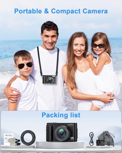 Macchina Fotografica Digitale 4K 64MP Con Wifi, Zoom 16X Autofocus, Lcd 7,6Cm, Schermo Invertibile 180° Per Vlogging/Selfie, Scheda 32GB E 2 Batterie – Ideale Per Principianti - 7