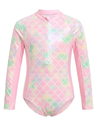 JiAmy Girls One Piece Swimsuit Toddler Long Sleeve Gradient Mermaid...
