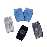  Qiwenr 4 Pares Rodilleras Bebe,Calentador de La Pierna Del Bebé Rodilleras Antideslizantes para Bebé Niño Rodilleras Ajustables Elásticas,Con Silicona Antisdeslizantes Almohadillas Modelo