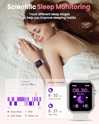 Image of Smart Watches for Women Reloj Inteligente: Smartwatch with 30Day Battery Life Heart Rate SpO2 Sleep Monitor Bluetooth Calls IP68 Waterproof Fitness Tracker watch Running Yoga for iPhone Android 2Bands