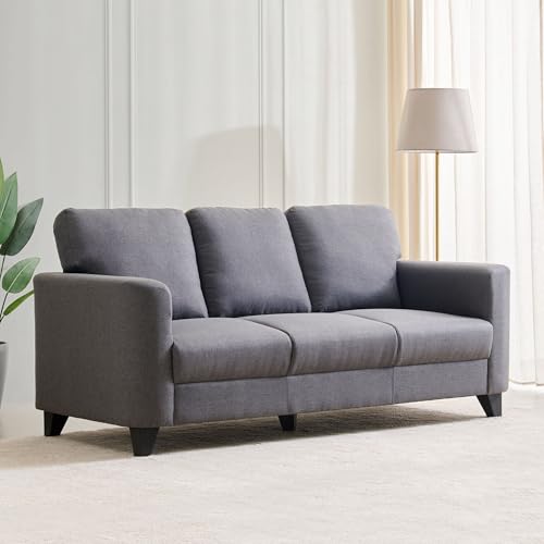 Image of Home Centre | Helios Phantom | Fabric|Solid Wood | 3 Seater Sofas | Grey | 1 Year Warranty