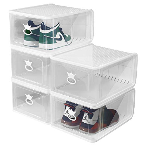 Plastic Clear Boxes. 12 Pack Shoe Storage Boxes, Clear Plastic