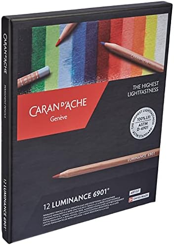 Caran Dache Cardboard box with 12 assorted colours NEW