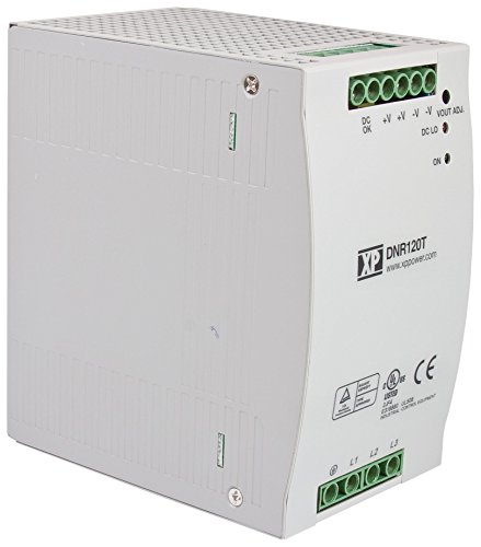 XP POWER DNR120TS12 AC/DC DIN Rail Power Supply (PSU), Three Phase AC Input, 1 Output, 120 W, 12 VDC, 10 A