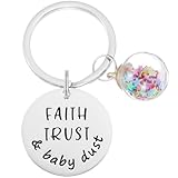 Fertility Keychain Gift for Women Trying To Conceive Key Chain Faith Trust And Dust Gift Iui Ivf Keychain