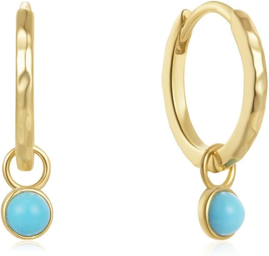 Persée Paris 18KYG Diamond & Blue Enamel Hoop Earring - Oster Jewelers