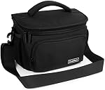 Cwatcun Compact Camera Bag Single Shoulder Crossbody Bag Camera Case Compatible for Canon Nikon Sony SLR DSLR Mirrorless Cameras and Lenses Waterproof Camera Bag（Medium，Black ）