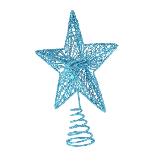 NOLITOY Estrella 3D para Árbol de Navidad de Hierro 20 CM Azul Decoración Resistente para Amigos Adorno Navideño Artístico Obsequio Simbólico de Amistad