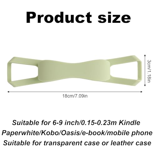 lasuroa 2 Stück Bequeme Handschlaufe für Kindle, Hochflexibler Vielseitiger Handgurt Sicherer und Leichter Lesegriff für 0,15-0,23m Tablets/Paperwhite/Kobo/Oasis/E-Book/Handy (Grün)