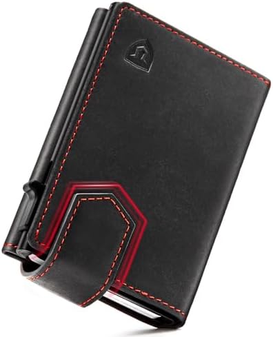 LORZOR® Kartenetui Herren mit Magnetischer Verschluss, Slim Wallet mit Münzfach, Geldbörse Herren RFID Schutz, Portmonee Herren Portemonnaie für 10 Karten, Smart Wallet, Geldbeutel