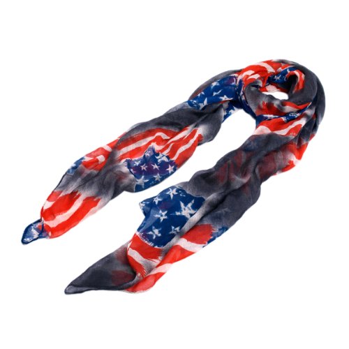 Vintage USA American Flag Print Fashion Scarf2