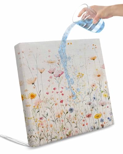 Hokiten Spring Flowers Outdoor Cushion Chair Cover Set of 2 - Waterproof Couch Seat Covers, Pastoral Vintage Botanical Floral Patio Furniture Protector Cushions Slipcovers for Sofa/RV, 20