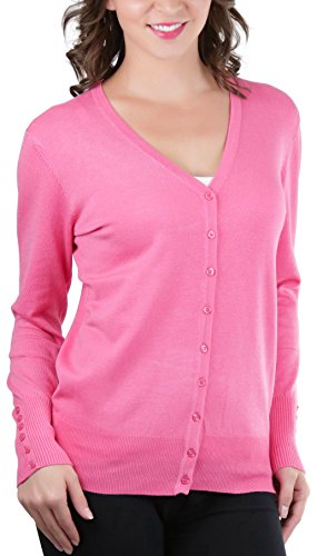 Image of ToBeInStyle Women's Long Sleeve Button Down V-Neck Cardigan
