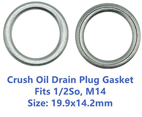 Miniatura 3 de 25 unids Juntas de tapón de drenaje de aceite, arandelas aplastantes, anillos de 0.551 in para Audi A3 A4 A5 A6 A7 A8 Q3 Q5 Q7 TT RS7 VW Jetta