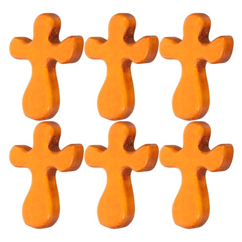 TOVINANNA 6pezzi Croci di Legno Piccole Croce Battesimale in Miniatura Croci Tascabili in Legno per Decorazione Religiosa Portatili per Preghiera