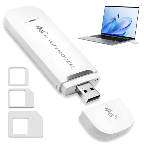 Amztour 4g Dongle Portable Mobile Wifi with SIM Card Slot USB Plug Modem Hotspot Pocket Router With 150Mbps Secure Wireless Internet Extender for Connecting to Internet Pay as You Go