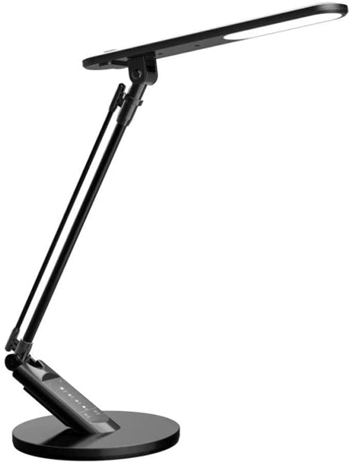 Lampe de bureau LED blanche ou noire avec port USB pour la table de chevet
