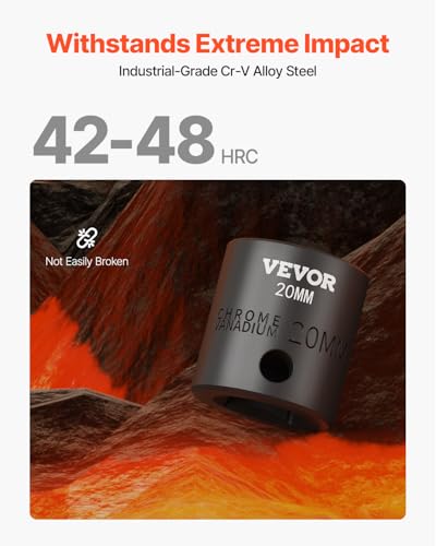 Image of VEVOR 1 /2 inch Drive Impact Socket Set 26-Piece, Metric (10-36mm) Sizes Standard Socket Set CR-V Material for High Durability Impact Wrench