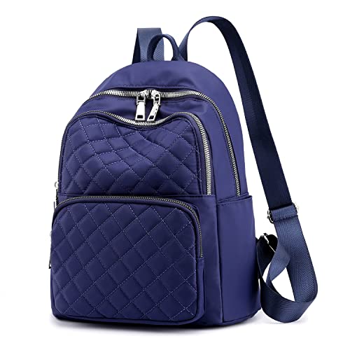 Mochila pequeña para mujeres y niñas, impermeable, ligera, de doble uso, para viajes, diario, mochila, azul marino Cover