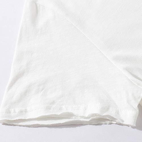Zecmos Mens V Neck T-Shirt Slim-Fit Man Tee Top White M #TOP5