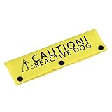 BLUPARK Funny Dog Leash Sleeve - Caution! Reactive Dog - Yellow - Polyester - 22cm x 6cm