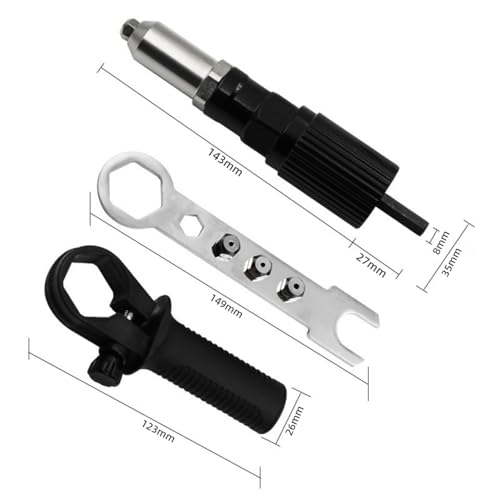Rivet Gun Adapter with Removable Plastic Handle, Electric Rivet Gun Head, Cordless Riveting Drill Tool Accessories - Image 5