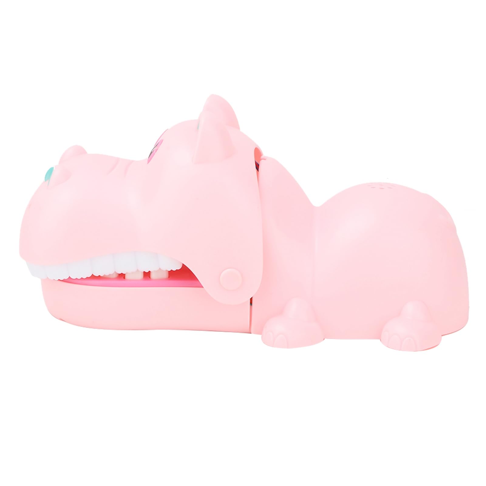 Kikumi Boca de Hipopótamo de Dibujos Animados Portátil con Dientes, Juguete para Morder los Dedos, Juego de Mesa, Juguetes para Niños (Rosado)