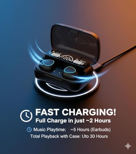 DCBCODGAL Wireless Earbuds, Bluetooth 5.3 Ear Buds LED Power Display Headphones 30H Playtime Stereo Earbuds with Comfort Lightweight in Ear Earphones for Workout/Running - Image 9