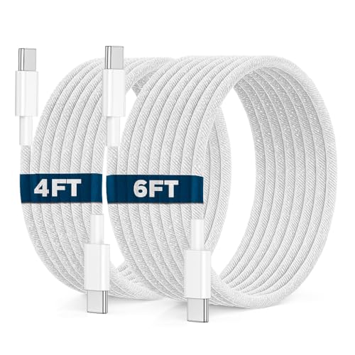 USB C to USB C Cable [MFI Certified] 4FT+6FT 2Pack 60W iPhone 17 16 15 Charger Cord Long Type C to C Cable Fast Charging for Apple iPhone 17 16 15/Pro/Pro Max/Plus/iPad Pro Air/Mini