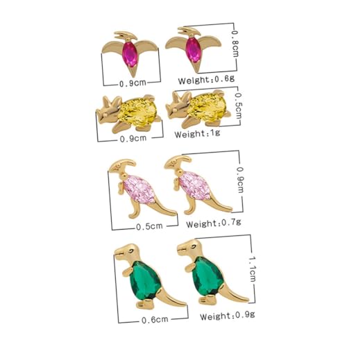 Pendientes de dinosaurio pequeños Uonlytech sin molestias para pieles delicadas de niñas 2