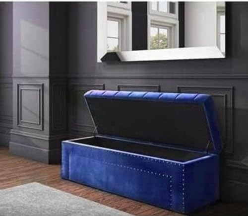 Image of Sofa Couch Poufffe Storage 50 inch Inches Ottoman Tufted seat with Storage Bench Multipurpose Seater for Living Room Guest Room Office
