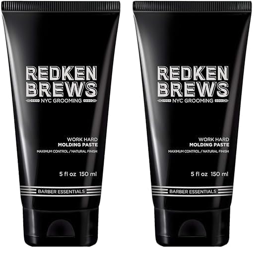 Redken Brews Work Hard Molding Paste (Tubo) 150 ml (Paquete de 2)
