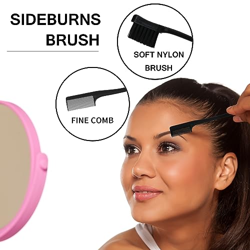 Detangling-Brush-setDetangler-Hair-Brush-with-Teasing-Edge-Brush-for-Curly-Hiar-Rat-Tail-Comb-Alligator-Hair-Clips-for-3a-to-4c-Kinky-WavyCurlyCoilyWetDryOilThickLong-HairBlack