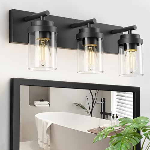 IZORRO 3-Light Matte Black Bathroom Vanity Fixture