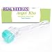 Derma Roller for Stretch Marks, Acne Scars and Hair Loss - 0.25mm Microneedle with Face Serum - 540 Titanium Micro Needle Dermaroller + Premium Vitamin C with Hyaluronic Acid Serum + Bag.