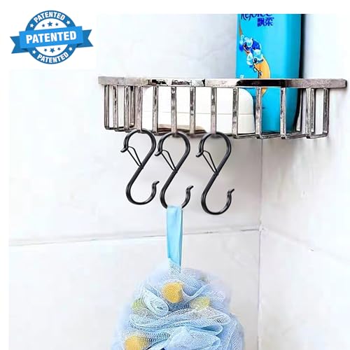 10 Pack S Shaped Hooks Metal for Hanging Heavy Duty Large Black 9 cm Long with Safety Buckle for Pan Utensil Closet Rod Outdoor Lights Kitchenware Bathroom Garden Office Plant(Black style 1) - Image 4